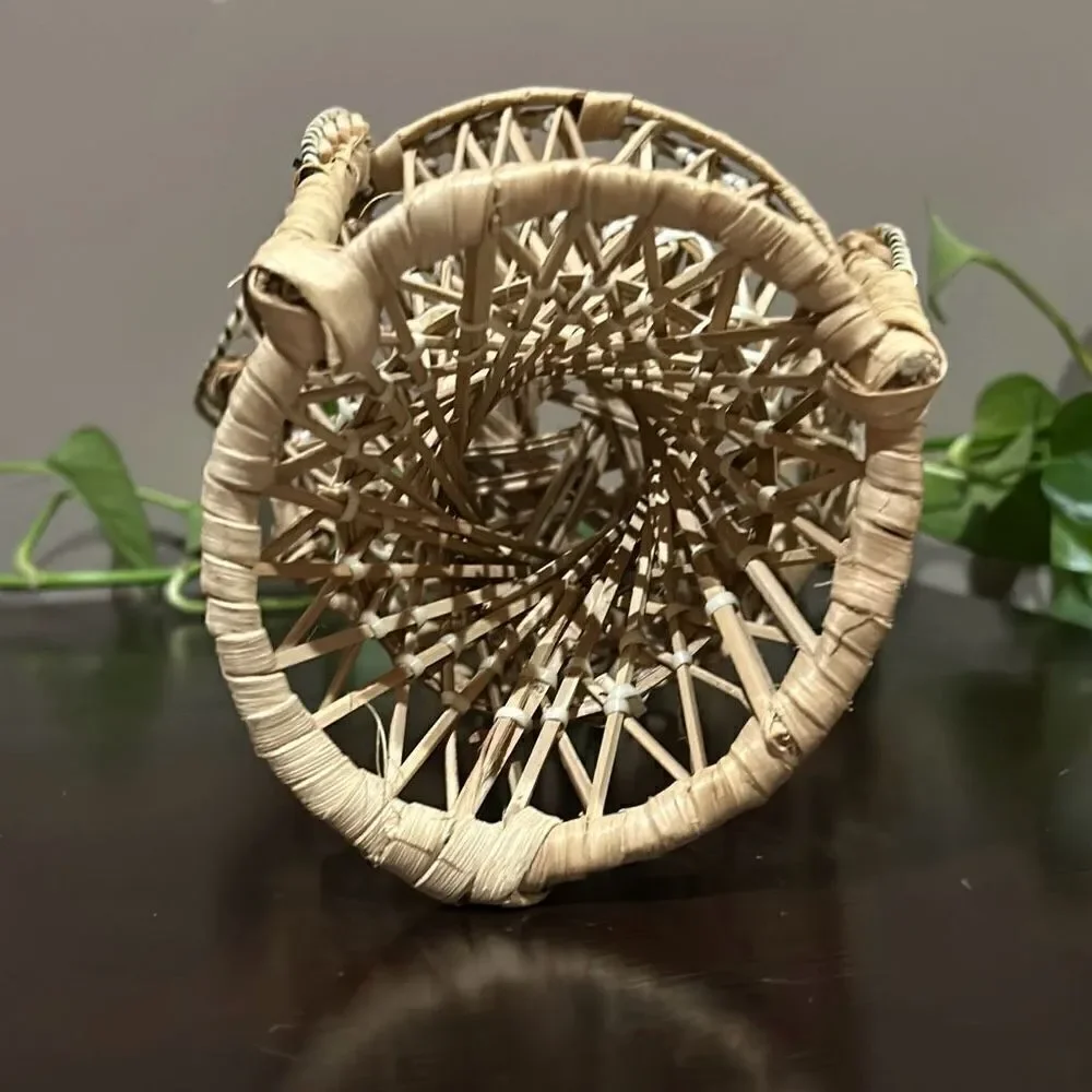 Rattan Peacock Chair Vintage 16” Doll Chair Plant Stand
